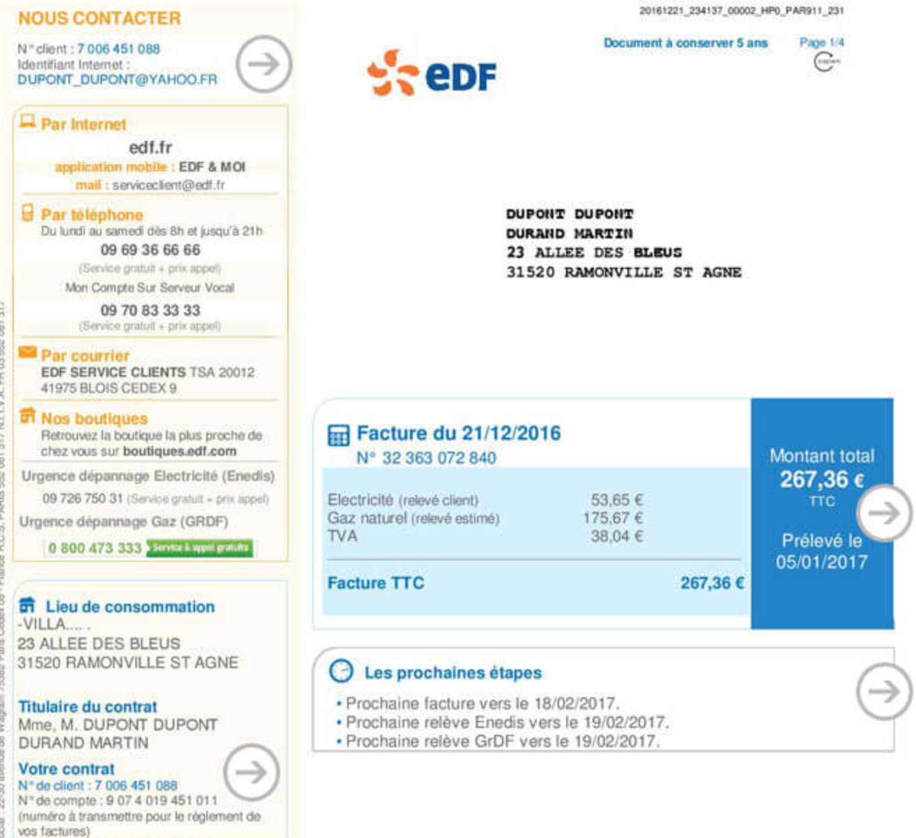 quittance edf electricite